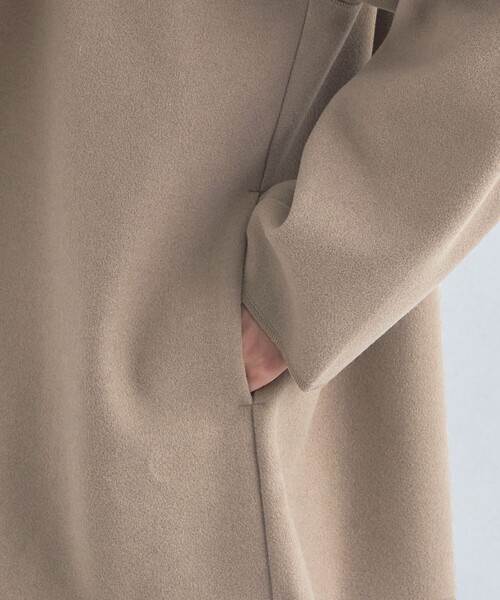 green label relaxing（グリーンレーベルリラクシング）の「フルイド フーディ オーバー カットソー カーディガン（カーディガン/ボレロ・レディース・ブラック/モカ・FREE）」の14枚目の写真