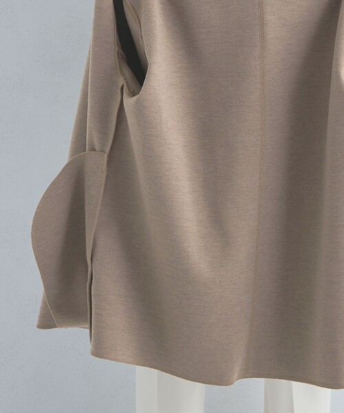 green label relaxing（グリーンレーベルリラクシング）の「フルイド フーディ オーバー カットソー カーディガン（カーディガン/ボレロ・レディース・ブラック/モカ・FREE）」の15枚目の写真