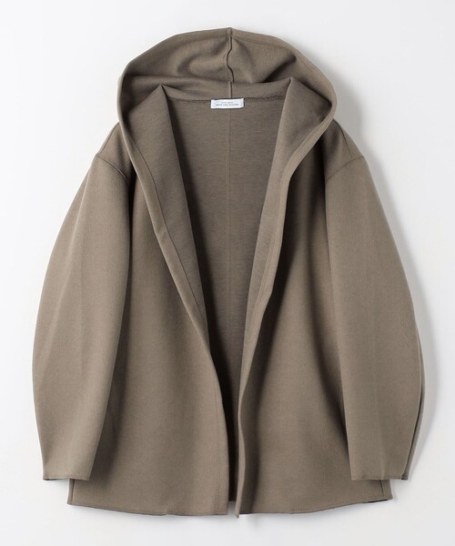 green label relaxing（グリーンレーベルリラクシング）の「フルイド フーディ オーバー カットソー カーディガン（カーディガン/ボレロ・レディース・ブラック/モカ・FREE）」の18枚目の写真