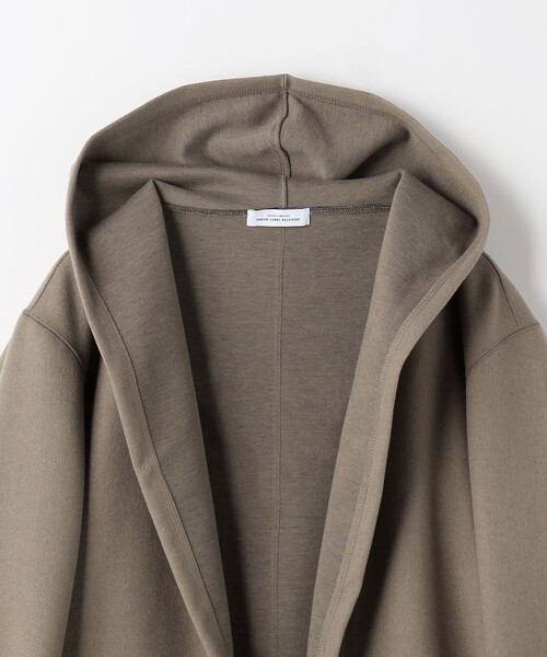 green label relaxing（グリーンレーベルリラクシング）の「フルイド フーディ オーバー カットソー カーディガン（カーディガン/ボレロ・レディース・ブラック/モカ・FREE）」の20枚目の写真