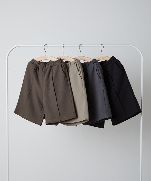 riziere（リジェール）の「センターシームハーフパンツ（ウエスト紐調整）（スーツパンツ・キッズ・カーキ系/グレー/ブラウン/ブラック・90/100/110/120/130/140/150/160）」の5枚目の写真