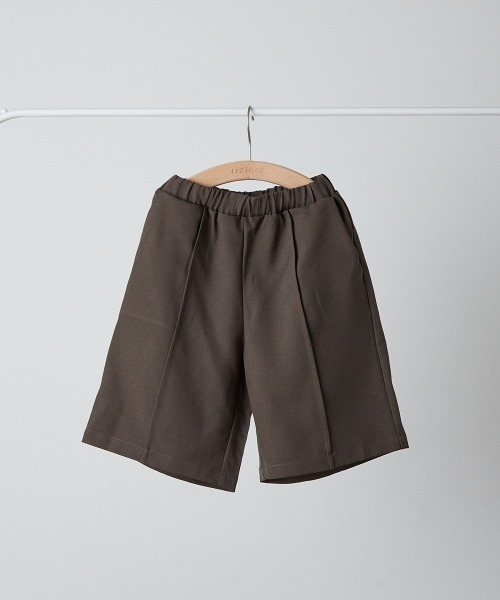 riziere（リジェール）の「センターシームハーフパンツ（ウエスト紐調整）（スーツパンツ・キッズ・カーキ系/グレー/ブラウン/ブラック・90/100/110/120/130/140/150/160）」の6枚目の写真