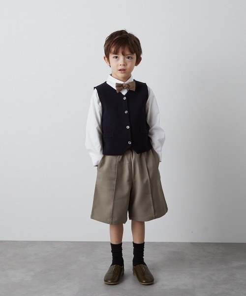 riziere（リジェール）の「センターシームハーフパンツ（ウエスト紐調整）（スーツパンツ・キッズ・カーキ系/グレー/ブラウン/ブラック・90/100/110/120/130/140/150/160）」の13枚目の写真