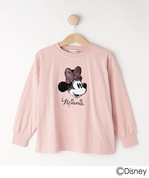 SHOO・LA・RUE(シューラルー)の「◆【Disney】スパンコールロンT(Tシャツ/カットソー・キッズ・ピンク/サックスブルー/ブラック・12/11/14/13)」の3枚目の写真