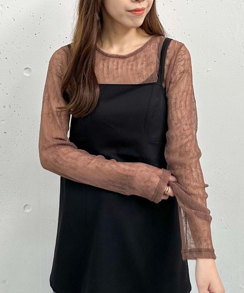 archives(アルシーヴ)の「リンクルチュールTOPS(Tシャツ/カットソー・レディース・グレー/アイボリー/ブラック/ブラウン・MEDIUM)」の4枚目の写真