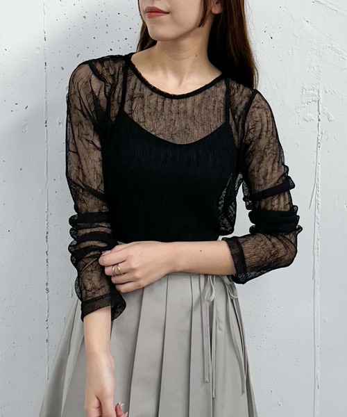 archives(アルシーヴ)の「リンクルチュールTOPS(Tシャツ/カットソー・レディース・グレー/アイボリー/ブラック/ブラウン・MEDIUM)」の9枚目の写真