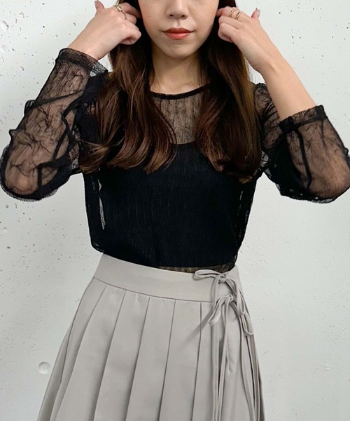 archives(アルシーヴ)の「リンクルチュールTOPS(Tシャツ/カットソー・レディース・グレー/アイボリー/ブラック/ブラウン・MEDIUM)」の7枚目の写真