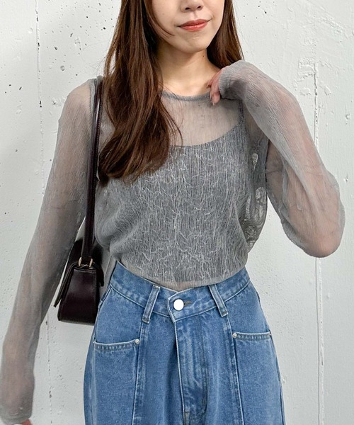 archives(アルシーヴ)の「リンクルチュールTOPS(Tシャツ/カットソー・レディース・グレー/アイボリー/ブラック/ブラウン・MEDIUM)」の13枚目の写真