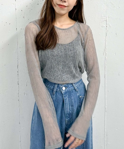 archives(アルシーヴ)の「リンクルチュールTOPS(Tシャツ/カットソー・レディース・グレー/アイボリー/ブラック/ブラウン・MEDIUM)」の14枚目の写真