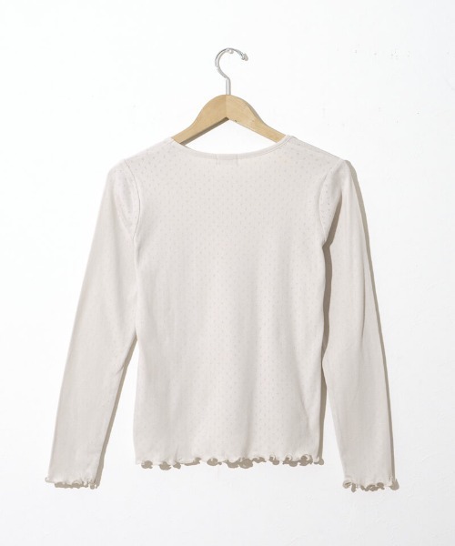 flower(フラワー)の「プチレースロングスリーブ(Tシャツ/カットソー・レディース・アイボリー/ネイビー・FREE)」の4枚目の写真