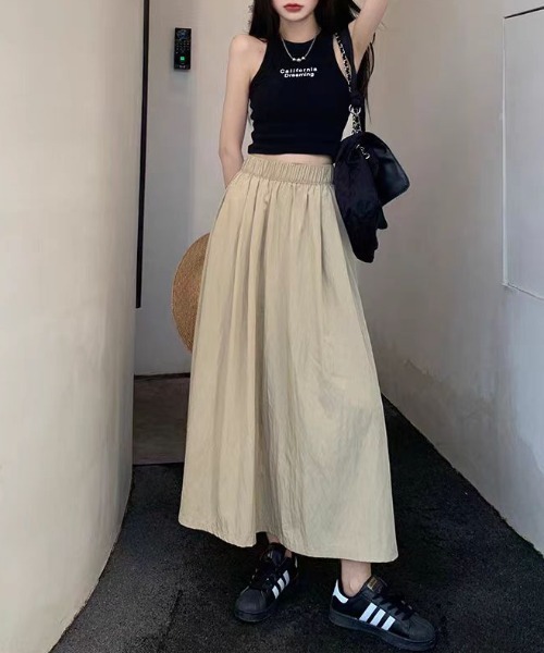 Per sist ence（パーシエンス）の「ウエストシャーリングゴム ボリュームギャザースカート（スカート・レディース・ブラック/キャメル/ダークグレー/ベージュ・FREE）」の16枚目の写真