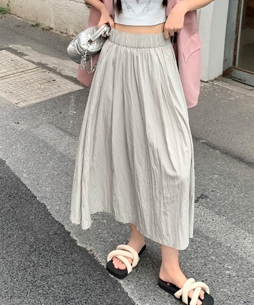 Per sist ence（パーシエンス）の「ウエストシャーリングゴム ボリュームギャザースカート（スカート・レディース・ブラック/キャメル/ダークグレー/ベージュ・FREE）」の11枚目の写真