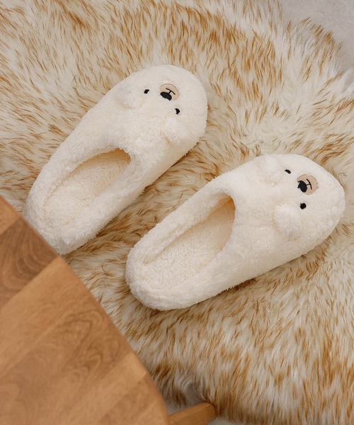 セール】ふわふわモフモフ ねこ くま ルームシューズ（ルームシューズ