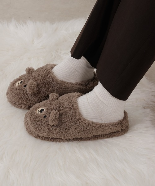 セール】ねこ くま ルームシューズ（ルームシューズ/スリッパ