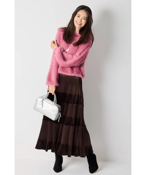 M.deux（エムドゥ）の「●フェザーヤーンニット●（ニット/セーター・レディース・グレイッシュベージュ/ピンク・MEDIUM）」の4枚目の写真