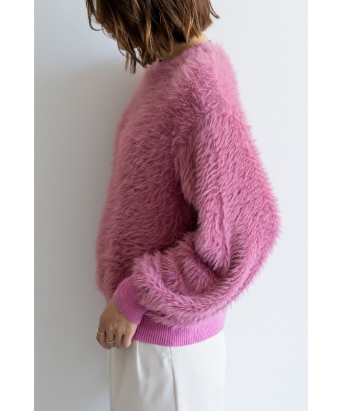 M.deux（エムドゥ）の「●フェザーヤーンニット●（ニット/セーター・レディース・グレイッシュベージュ/ピンク・MEDIUM）」の9枚目の写真