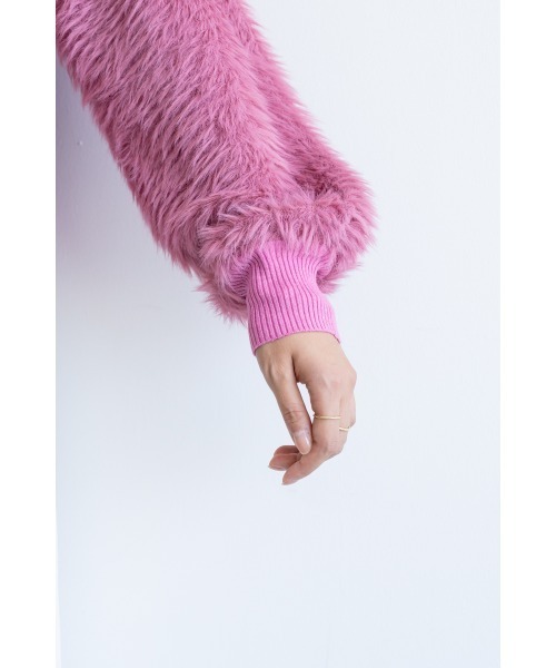 M.deux（エムドゥ）の「●フェザーヤーンニット●（ニット/セーター・レディース・グレイッシュベージュ/ピンク・MEDIUM）」の12枚目の写真