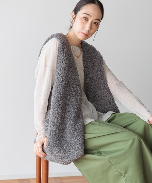 セール】Vネックボアベスト（ベスト）｜studio CLIP（スタディオ