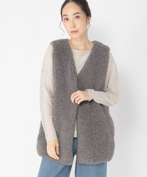 studio CLIP（スタディオクリップ）の「Vネックボアベスト（ベスト・レディース・モカ/スモーク・FREE）」の14枚目の写真