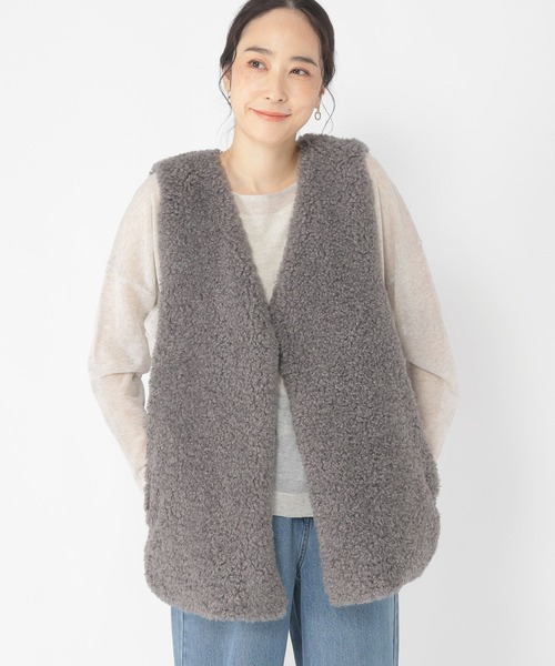 studio CLIP（スタディオクリップ）の「Vネックボアベスト（ベスト・レディース・モカ/スモーク・FREE）」の16枚目の写真