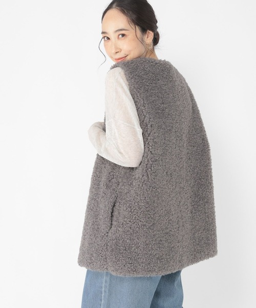 studio CLIP（スタディオクリップ）の「Vネックボアベスト（ベスト・レディース・モカ/スモーク・FREE）」の17枚目の写真