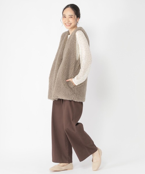 studio CLIP（スタディオクリップ）の「Vネックボアベスト（ベスト・レディース・モカ/スモーク・FREE）」の18枚目の写真