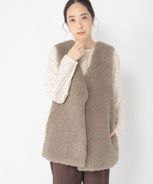 studio CLIP（スタディオクリップ）の「Vネックボアベスト（ベスト・レディース・モカ/スモーク・FREE）」の19枚目の写真