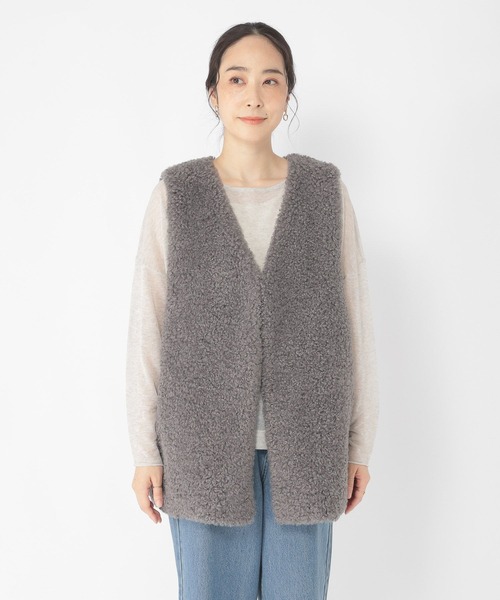 studio CLIP（スタディオクリップ）の「Vネックボアベスト（ベスト・レディース・モカ/スモーク・FREE）」の21枚目の写真