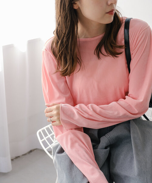 Kastane（カスタネ）の「チュールベロア2WAYカーディガン（カーディガン/ボレロ・レディース・アイボリー/ブラック/サックスブルー/ブラウン/ピンク/イエロー・FREE）」の7枚目の写真