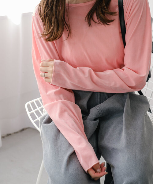 Kastane（カスタネ）の「チュールベロア2WAYカーディガン（カーディガン/ボレロ・レディース・アイボリー/ブラック/サックスブルー/ブラウン/ピンク/イエロー・FREE）」の8枚目の写真