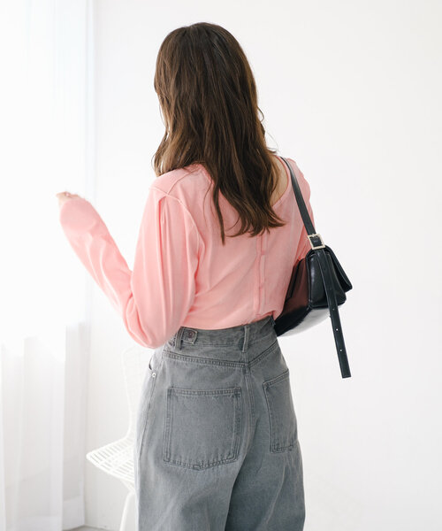 Kastane（カスタネ）の「チュールベロア2WAYカーディガン（カーディガン/ボレロ・レディース・アイボリー/ブラック/サックスブルー/ブラウン/ピンク/イエロー・FREE）」の11枚目の写真