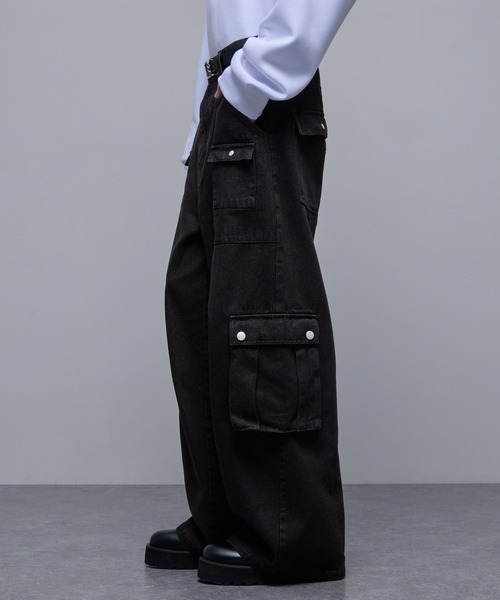 【関税込み】Marni タン ルースフィット デニム カーゴパンツ レディース デニム カーゴパンツ ルーズフィット（デニムパンツ