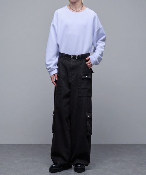 12oz ワイドデニムカーゴパンツ（デニムパンツ）｜Loose/ルース