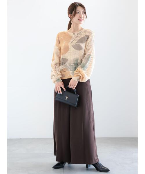 Te chichi(テチチ)の「ベルトワイドフレアパンツ(その他パンツ・レディース・ブラック/ダークブラウン・M/S)」の6枚目の写真