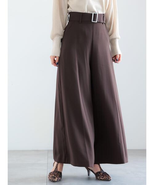 Te chichi(テチチ)の「ベルトワイドフレアパンツ(その他パンツ・レディース・ブラック/ダークブラウン・M/S)」の10枚目の写真