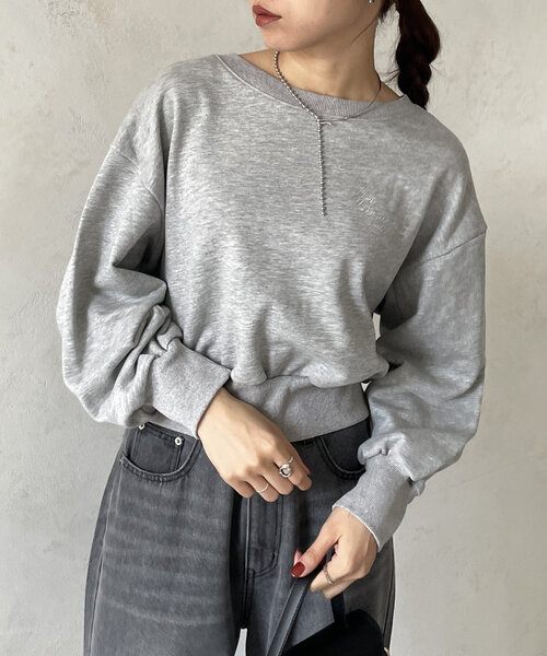 Thevon(ゼボン)の「裾ジップラメ刺繍2WAY裏毛プルオーバー(Tシャツ/カットソー・レディース・グレー/ライトグレー/ブラウン・FREE)」の7枚目の写真