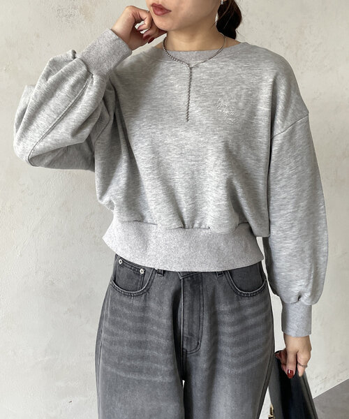 Thevon(ゼボン)の「裾ジップラメ刺繍2WAY裏毛プルオーバー(Tシャツ/カットソー・レディース・グレー/ライトグレー/ブラウン・FREE)」の8枚目の写真