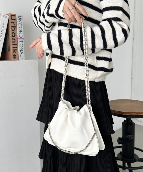 セール】ダブルチェーンPUショルダーバッグ（ショルダーバッグ）｜CLEA