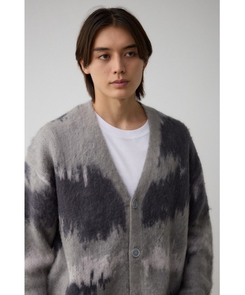 AZUL by moussy(アズールバイマウジー)の「総柄モヘアライクカーディガン(カーディガン/ボレロ・メンズ・ブラック系その他/グレー系その他/ブラウン系その他/レッド系その他/ブルー系その他3・FREE)」の6枚目の写真