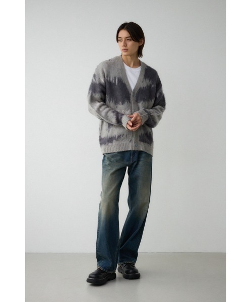 AZUL by moussy(アズールバイマウジー)の「総柄モヘアライクカーディガン(カーディガン/ボレロ・メンズ・ブラック系その他/グレー系その他/ブラウン系その他/レッド系その他/ブルー系その他3・FREE)」の8枚目の写真