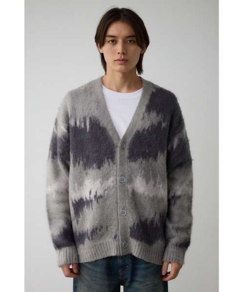 AZUL by moussy(アズールバイマウジー)の「総柄モヘアライクカーディガン(カーディガン/ボレロ・メンズ・ブラック系その他/グレー系その他/ブラウン系その他/レッド系その他/ブルー系その他3・FREE)」の9枚目の写真