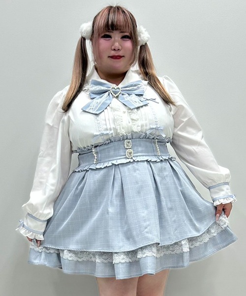 ブラウス シャツ はしごレースリボンブラウス レディース DearMyLove ブラウス シャツ はしごレースリボンフリルブラウス