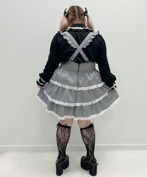 DearMyLoveWhip（ディアマイラブホイップ）の「【大きいサイズ】はしごレースリボンブラウス（シャツ/ブラウス・レディース・チェリーピンク/ホワイト×ブラック/ベビーピンク/ブルーグレー/ブラック・4L/5L/6L）」の20枚目の写真