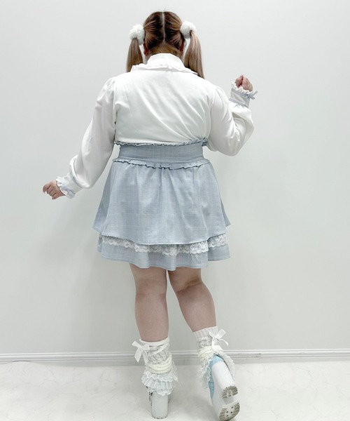 DearMyLoveWhip（ディアマイラブホイップ）の「【大きいサイズ】はしごレースリボンブラウス（シャツ/ブラウス・レディース・チェリーピンク/ホワイト×ブラック/ベビーピンク/ブルーグレー/ブラック・4L/5L/6L）」の15枚目の写真