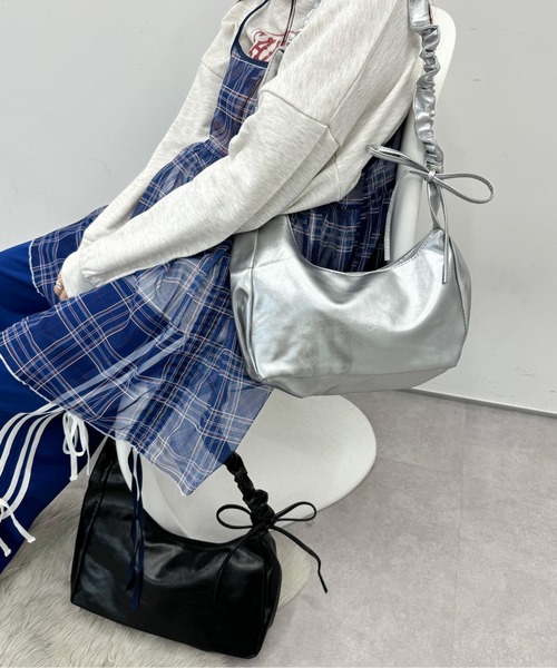 バッグ］リボン 痛バッグ 2WAY ショルダーバッグ【ブラック