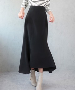 セール】*〈手洗い可能〉ジョーゼット 切替 セミフレアスカート 