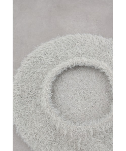 AZUL by moussy（アズールバイマウジー）の「シャギーベレー帽（ハンチング/ベレー帽・レディース・ライトグレー/ブラック・FREE）」の6枚目の写真