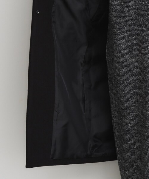 THE SHOP TK （ザ ショップ ティーケー ）の「◆ダブルクロスノーカラーロングコート（ノーカラーコート・レディース・ライトベージュ/ブラック・12/13）」の7枚目の写真