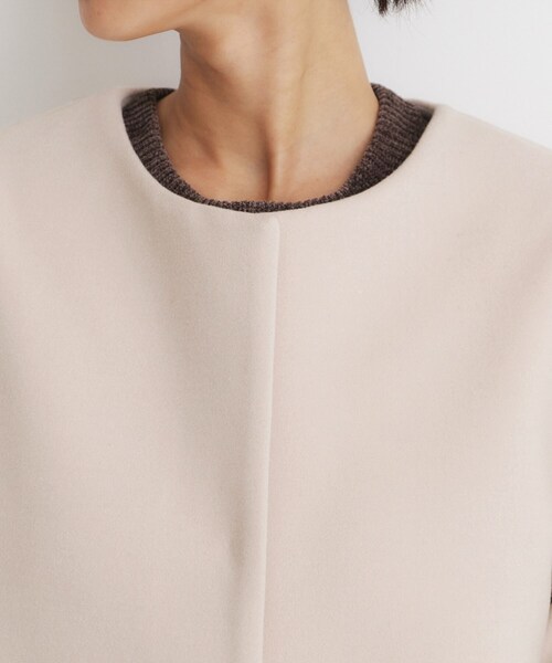 THE SHOP TK （ザ ショップ ティーケー ）の「◆ダブルクロスノーカラーロングコート（ノーカラーコート・レディース・ライトベージュ/ブラック・12/13）」の18枚目の写真