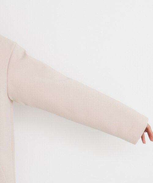 THE SHOP TK （ザ ショップ ティーケー ）の「◆ダブルクロスノーカラーロングコート（ノーカラーコート・レディース・ライトベージュ/ブラック・12/13）」の19枚目の写真